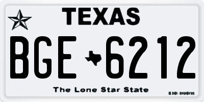 TX license plate BGE6212