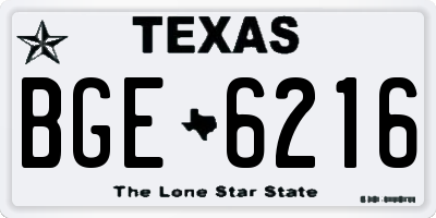 TX license plate BGE6216