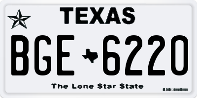 TX license plate BGE6220