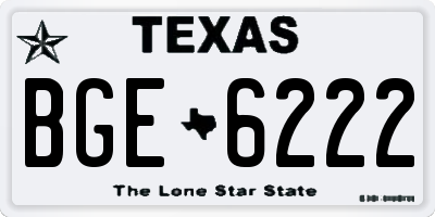 TX license plate BGE6222