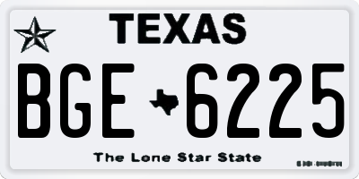 TX license plate BGE6225