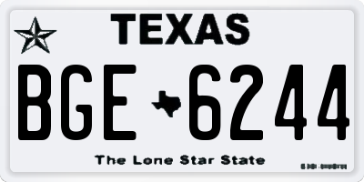 TX license plate BGE6244