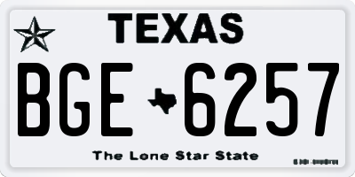 TX license plate BGE6257