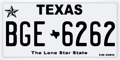 TX license plate BGE6262