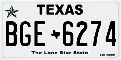 TX license plate BGE6274
