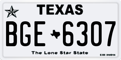 TX license plate BGE6307