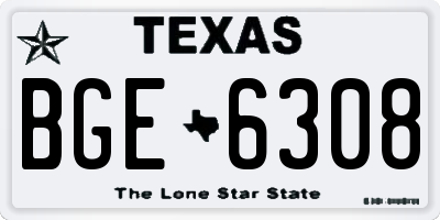 TX license plate BGE6308