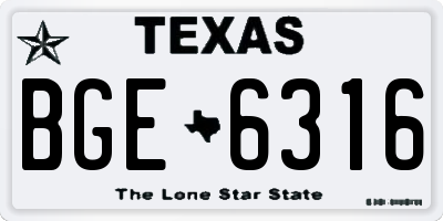 TX license plate BGE6316