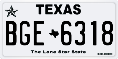 TX license plate BGE6318