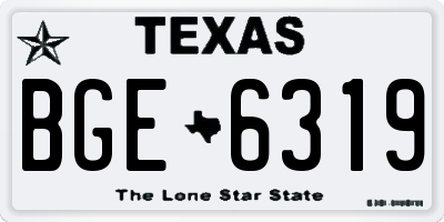 TX license plate BGE6319