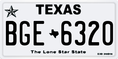 TX license plate BGE6320