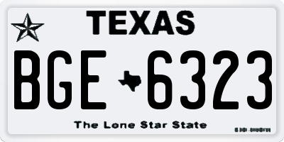 TX license plate BGE6323