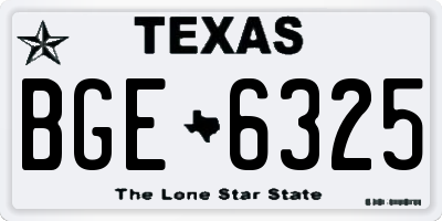 TX license plate BGE6325