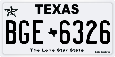 TX license plate BGE6326