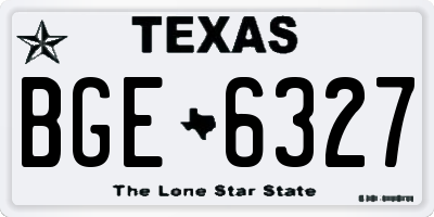 TX license plate BGE6327