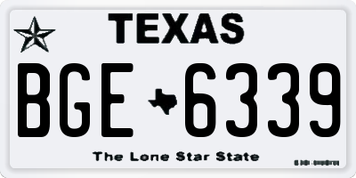 TX license plate BGE6339