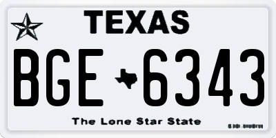 TX license plate BGE6343