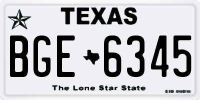 TX license plate BGE6345
