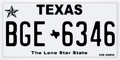 TX license plate BGE6346