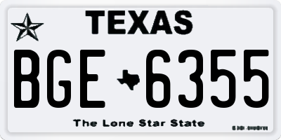 TX license plate BGE6355