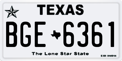 TX license plate BGE6361