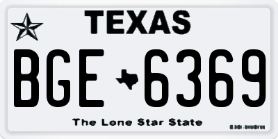 TX license plate BGE6369