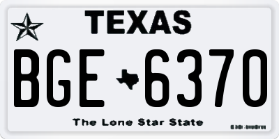 TX license plate BGE6370