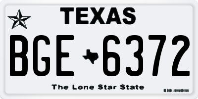TX license plate BGE6372