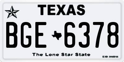 TX license plate BGE6378