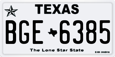 TX license plate BGE6385