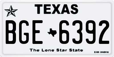 TX license plate BGE6392