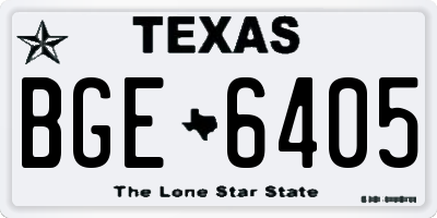 TX license plate BGE6405