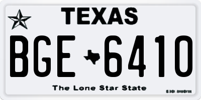TX license plate BGE6410