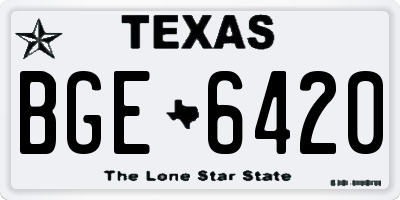 TX license plate BGE6420