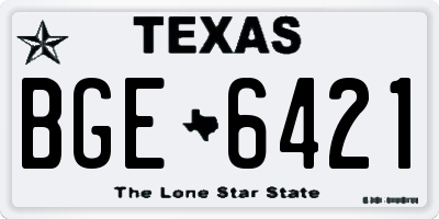 TX license plate BGE6421