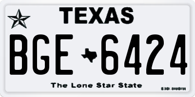 TX license plate BGE6424