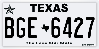 TX license plate BGE6427
