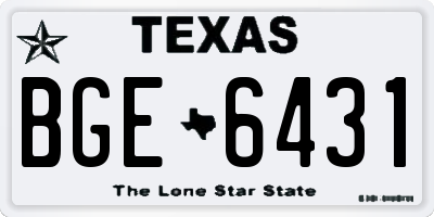 TX license plate BGE6431