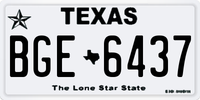 TX license plate BGE6437
