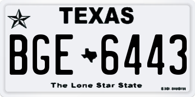 TX license plate BGE6443