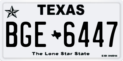 TX license plate BGE6447