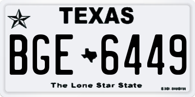 TX license plate BGE6449