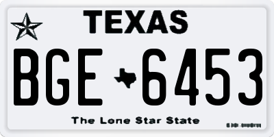 TX license plate BGE6453
