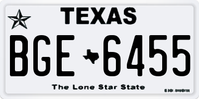 TX license plate BGE6455