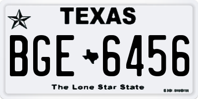 TX license plate BGE6456