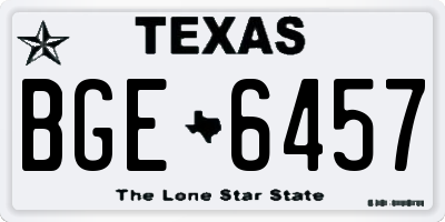 TX license plate BGE6457
