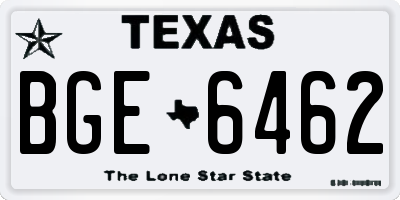 TX license plate BGE6462
