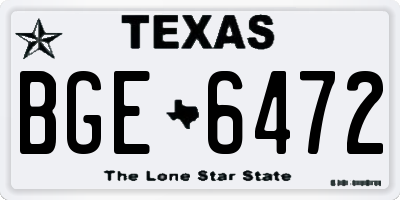 TX license plate BGE6472