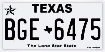 TX license plate BGE6475