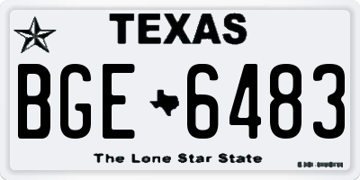 TX license plate BGE6483